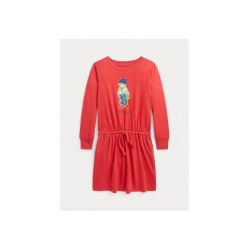 Rochie de zi Fete -  bumbac - rosu