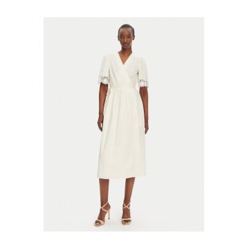 Rochie de zi pentru femei -  96% bumbac - 4% elastan - Ecru -