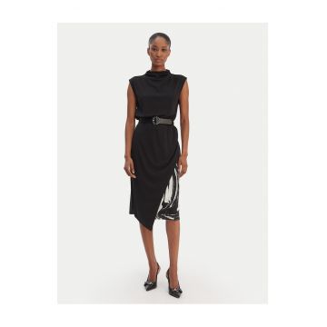 Rochie de zi -  poliester - negru