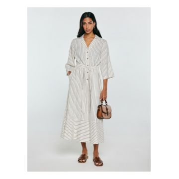 Rochie din amestec de in cu buzunare laterale Kemesi 103