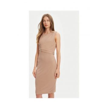Rochie din amestec de modalfwqdwq - Maro deschis