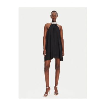 Rochie  fermoar - negru - poliester -