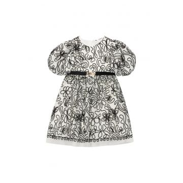 Rochie fete -  Ecru/Negru