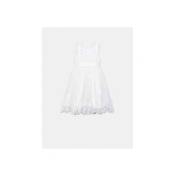 Rochie fete -  eleganta - alb - poliamida/poliester -