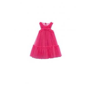 Rochie fete -  eleganta - roz - poliamida