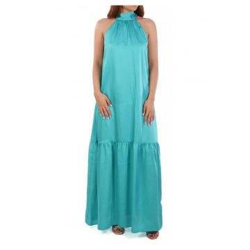 Rochie lejera cu decolteu halter - Turcoaz