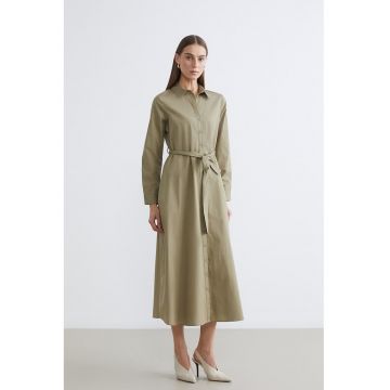 Rochie midi evazata - Bej