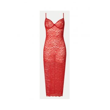 Rochie midi transparenta din dantela
