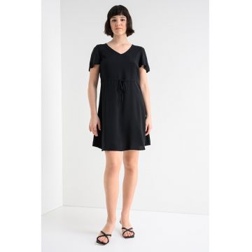 Rochie mini cu croiala evazata - Negru