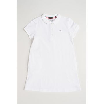 Rochie mini cu guler polo - Alb