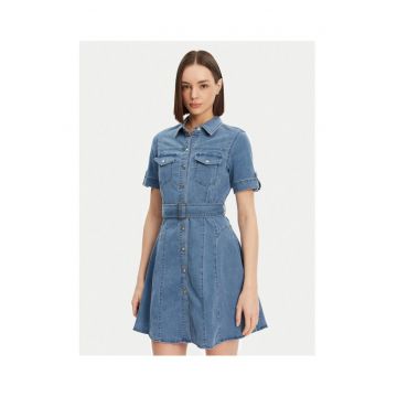 Rochie  model 993 DENIM albastru - bumbac - poliester - Albastru
