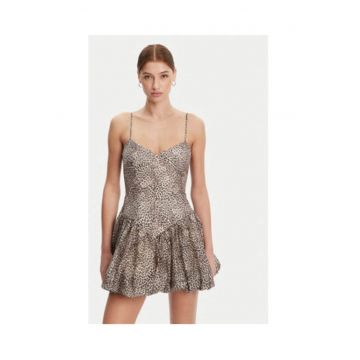 Rochie  model LEOPARD - 70% lyocell maro -