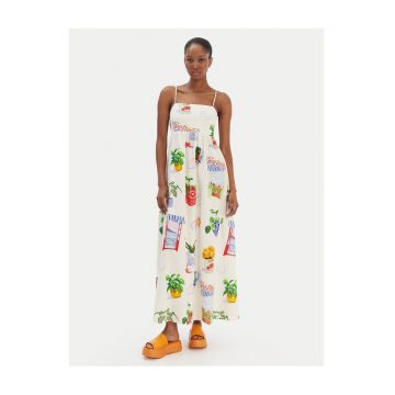 Rochie pentru femei -  55% in - 45% bumbac - Ecru/multicolor