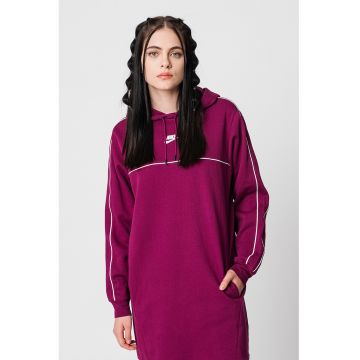 Rochie tip hanorac cu buzunare Sportswear - Violet pruna