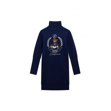 Rochie tricotata -  bleumarin - 48% viscoza - 30% poliester - 22% poliamida - pentru fete