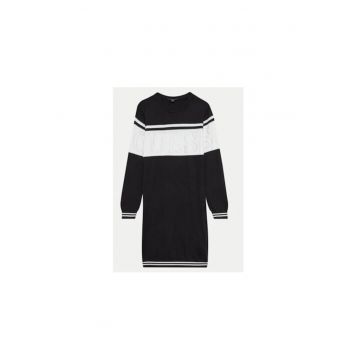 Rochie Tricotata Cu Logo Si Maneci Lungi