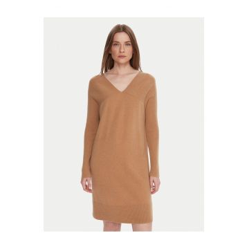 Rochie tricotata de dama  maro - fabrica tricotata