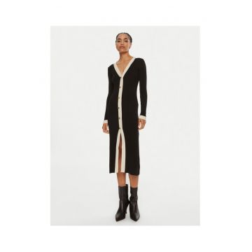 Rochie tricotata de dama  negru - fabricata din material de calitate