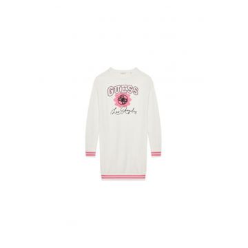 Rochie tricotata din amestec de lana cu margini contrastante