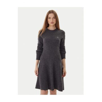 Rochie tricotata -  gri - fabricata din lana -