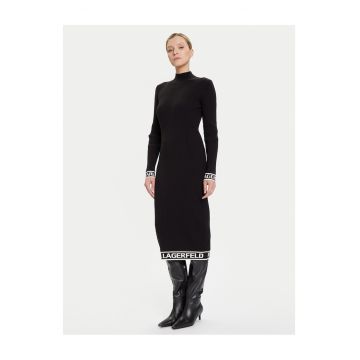 Rochie -  tricotata - negru -