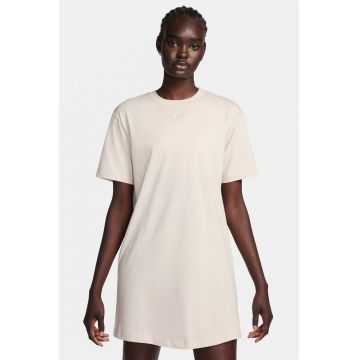 Rochie-tricou cu decolteu la baza gatului Sportswear Essentials - Crem