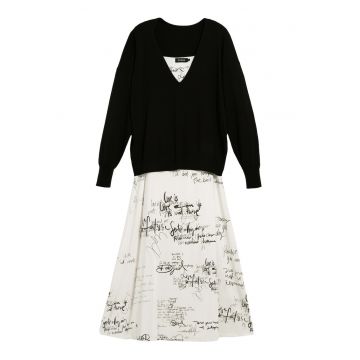 Set vestimentar  în nuanțe neutre - Negru/Ecru