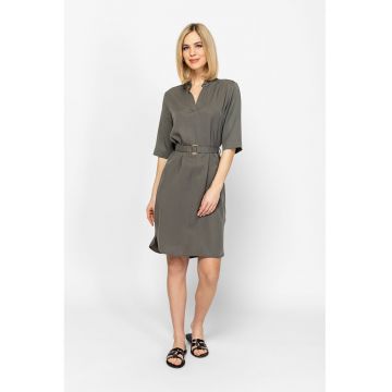 Rochie asimetrica cu decolteu in V Voncil - Verde sparanghel