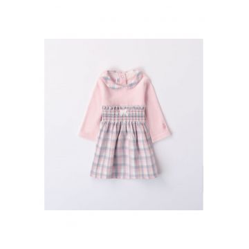 Rochie bicolora pentru bebe fetite -  3.7742TI23 - Alb/Gri/Roz