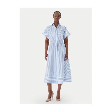 Rochie camasa  dungi - albastru deschis - 69% bumbac - 26% nylon - 5% elastan