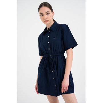 Rochie-camasa mini cu model in dungi - Bleumarin stins