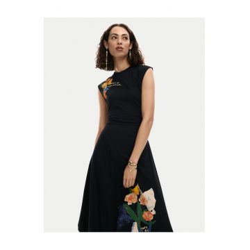Rochie casual -  bumbac - negru - 95% bumbac