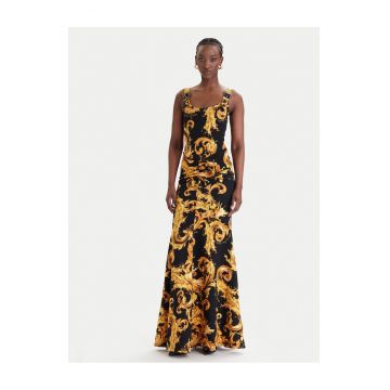 Rochie casual -  bumbac - negru - galben -