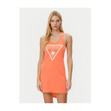 Rochie casual -  bumbac - portocalie - Portocaliu
