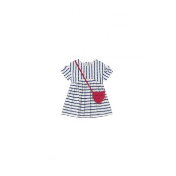 Rochie casual fete -  dungi - bleumarin - bumbac