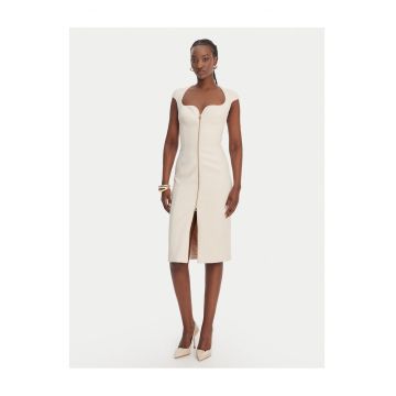 Rochie cocktail  poliester - Ecru