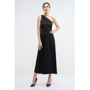 Rochie cu decolteu pe un umar Mollie - Negru