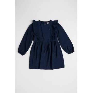 Rochie cu detalii cu volane Aline - Albastru ultramarin