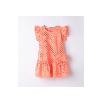 Rochie cu perforatii pentru fete - 0.B342 - Coral