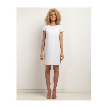 Rochie cu pliu inversat pe spate si maneci scurte T441
