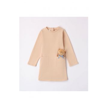 Rochie cu ursulet pentru fetite - 4.7639 - Bej