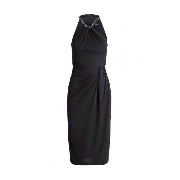 Rochie dama lunga fara maneci -  Jerseu - Negru -