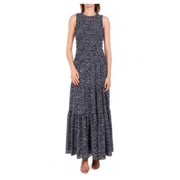 Rochie dama  poliester - negru/albastru