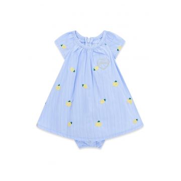 Rochie de bumbac cu imprimeu si chiloti - Albastru pastel