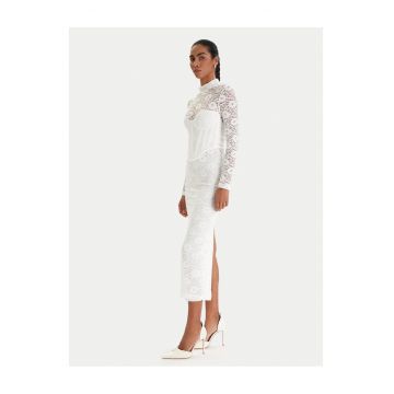 Rochie de cocktail  alb - poliamida