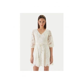 Rochie de cocktail -  Alb - poliester