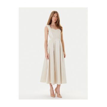 Rochie de cocktail dama  bej - fabric usor