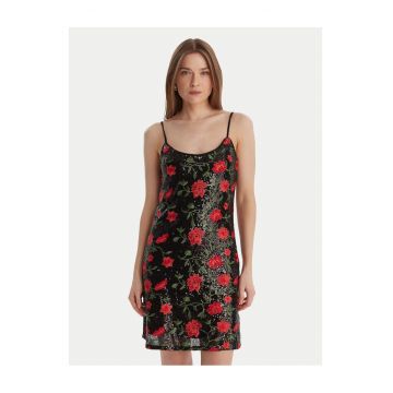 Rochie de cocktail -  fermoar - negru - poliester - Negru