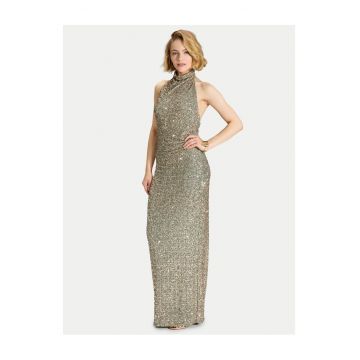 Rochie de seara dama -  fermoar - verde - poliester