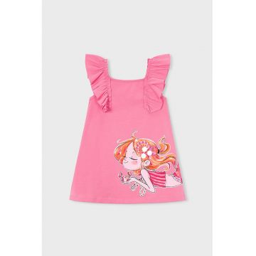 Rochie de vara -  bumbac - roz - pentru fete